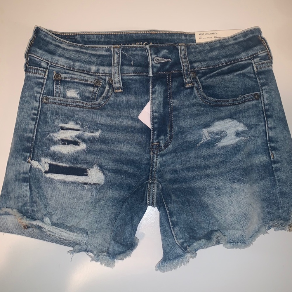 Ripped jean shorts